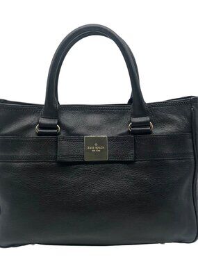 Kate Spade Black Pebbled Leather Primrose Hill Goldie Satchel Bag
